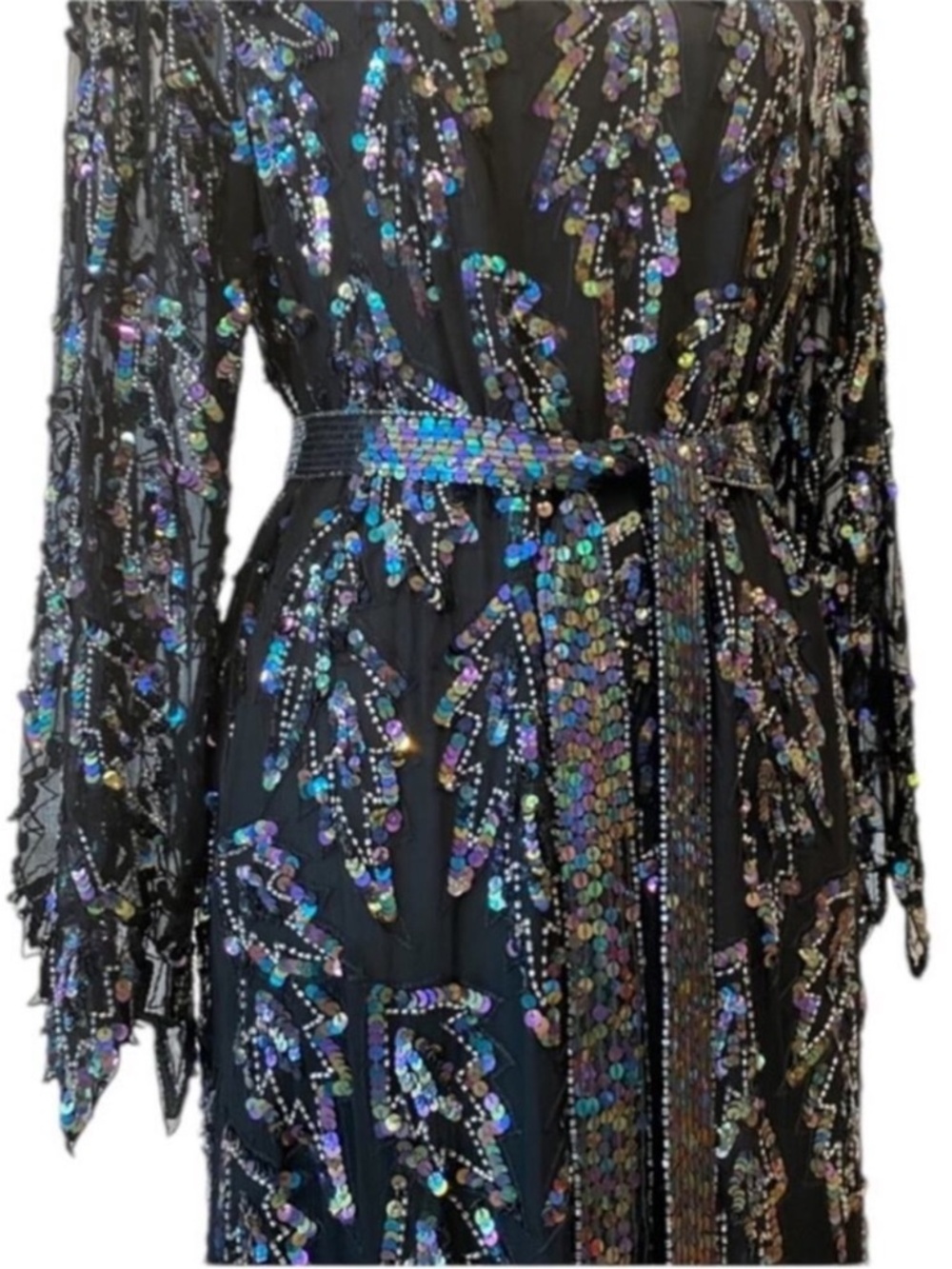 Vintage Cocktail Dress Medium Silk Formal Art Deco Fairy Party Gown Cruise Hoco